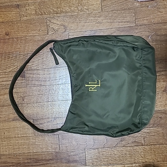 Lauren Ralph Lauren Handbags - Lauren Ralph Lauren green nylon canvas purse | Jesus Button decor pins